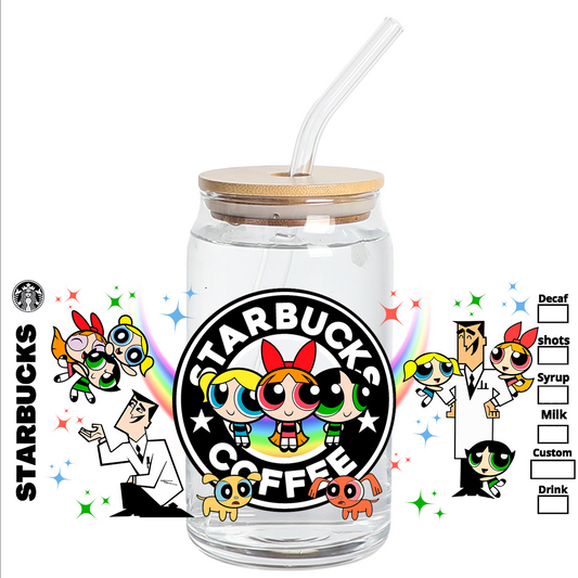 Cup Wrap sticker UV DTF - Black Logo libbey Powerful Girls Wrap