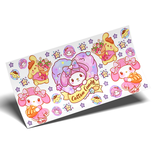 Cup Wrap Sticker UV DTF - Sanrio Cotton Candy
