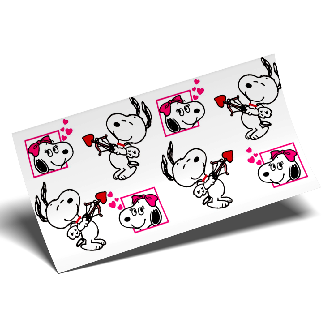 Cup Wrap Sticker - UV DTF Love Snoopy frames