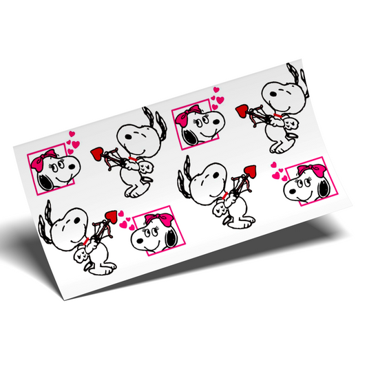 Cup Wrap Sticker - UV DTF Love Snoopy frames