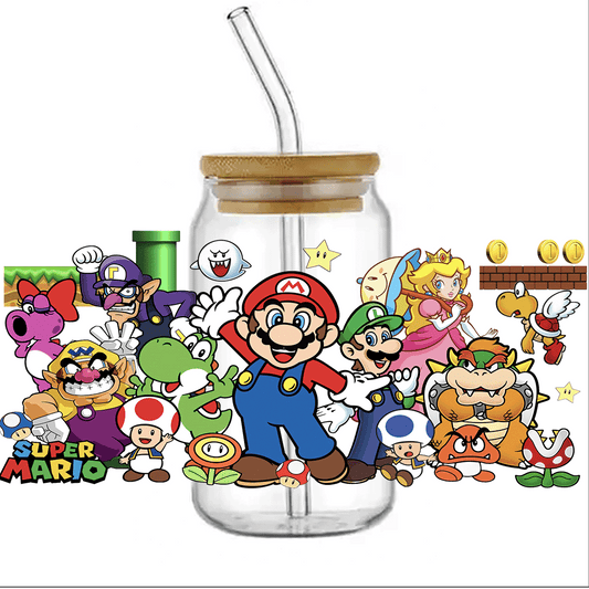 UV DTF - Mario full wraps Libbey cup Wrap