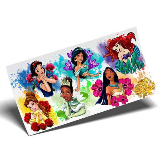 Cup Wrap UV DTF Stickers Wrap - Princess Splashes