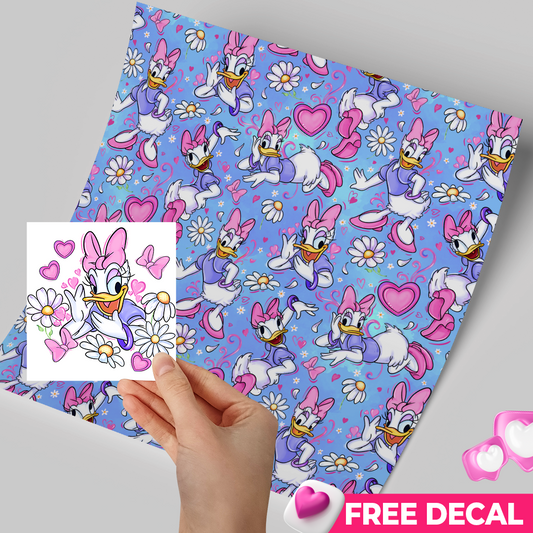 High-Quality Printed Adhesive Vinyl – Permanent Finish 12x12" Daisy / Free Uvdtd decal