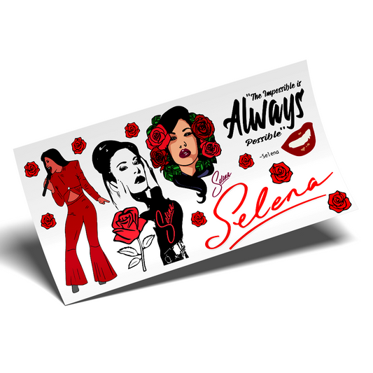 UV DTF Cup Wrap - Selena Roses