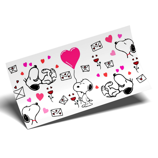 Cup Wrap Sticker - UV DTF Love Pink hearts and love letters