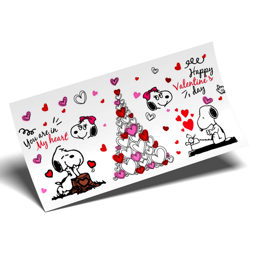 Cup Wrap Sticker - UV DTF Love Red and Pink hearts Tree
