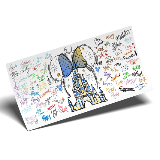 Cup Wrap Sticker - UV DTF blue bow castle