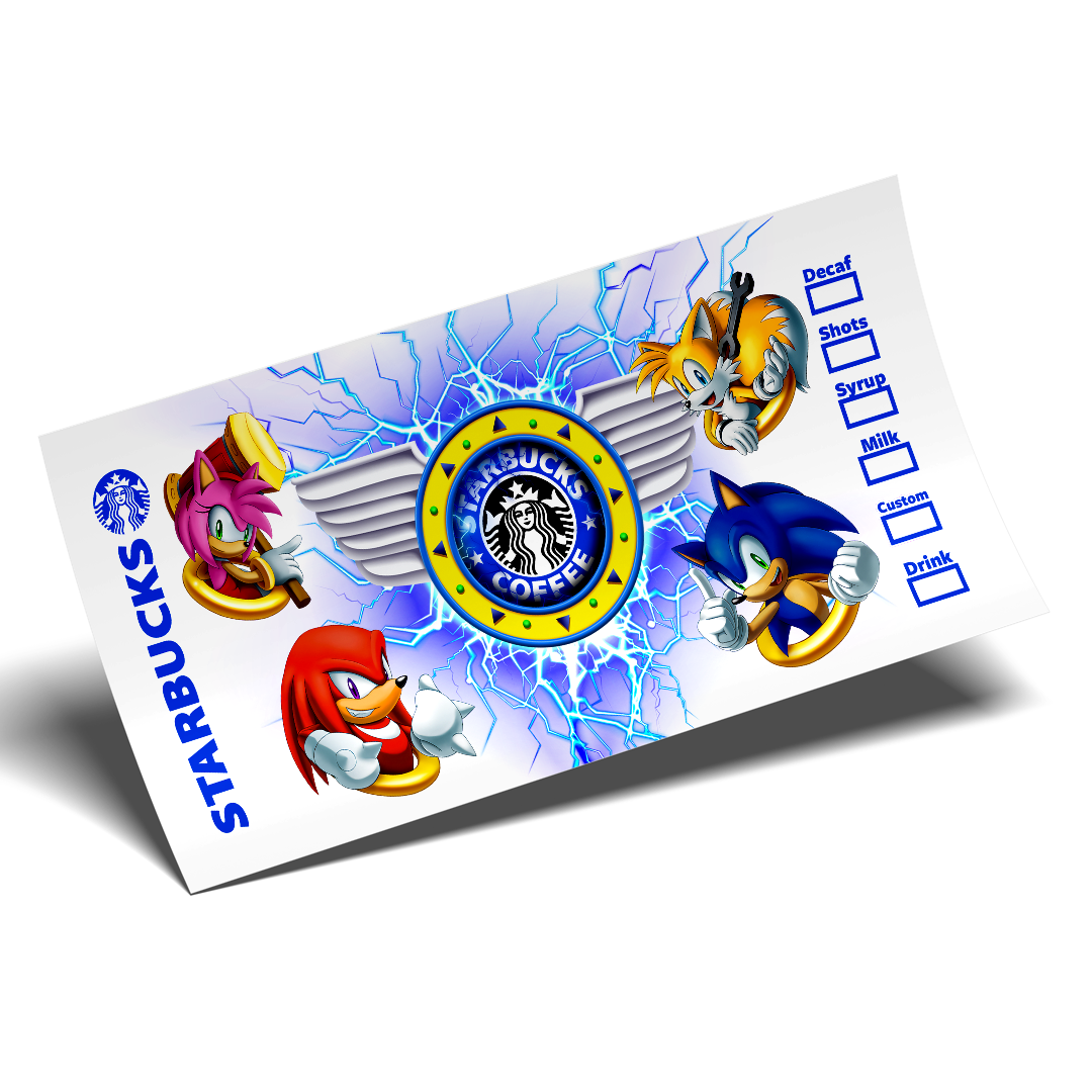 UV DTF Stickers Wrap - Sonic ray full background