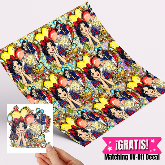 12x12 inches Patterned Vinyl - Snow white Princess