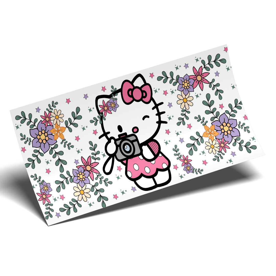 Cup Wrap Sticker UV DTF - Say Cheese Kitty