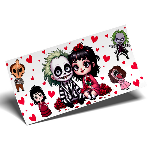 Cup Wrap Stickers UV DTF Wrap - Beetle Juice in love Libbey cup Wrap