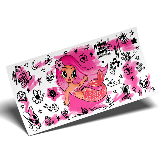 UV DTF WRAP - La Sirena Rosada Karol g Libbey cup Wrap - Stickers