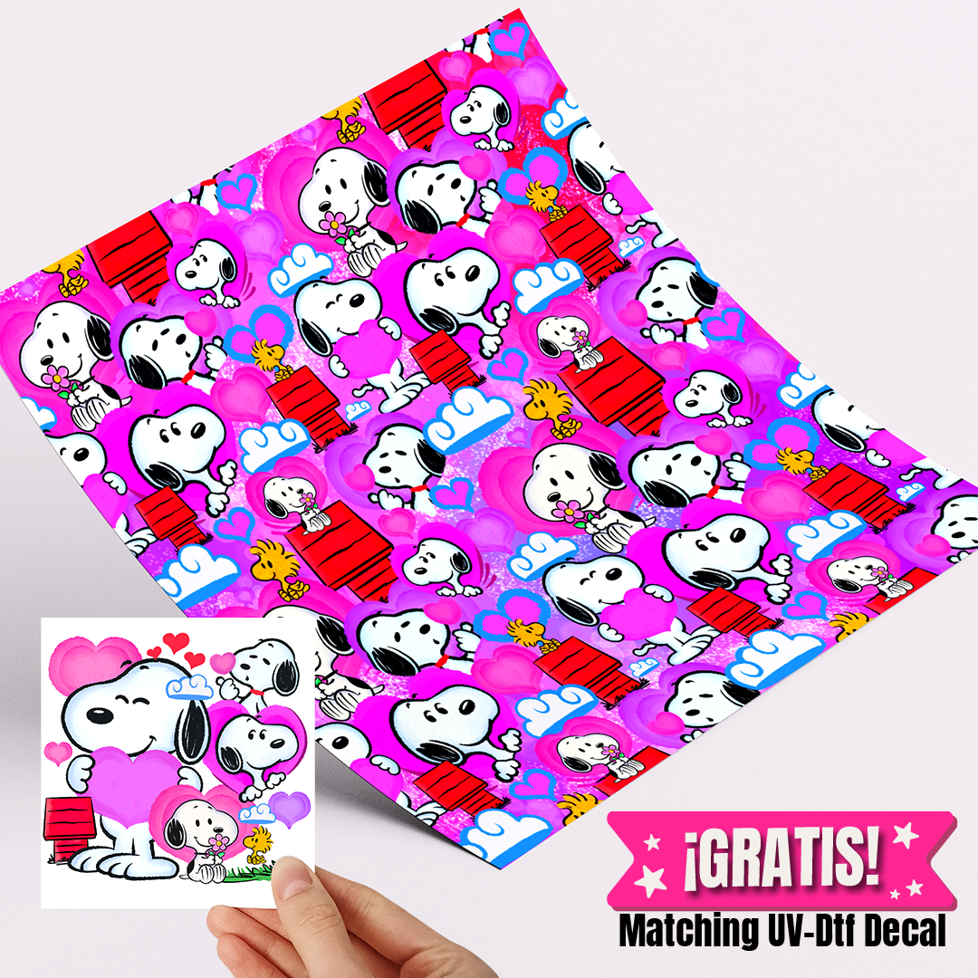 12x12 inches Patterned Vinyl - Snoopy neon