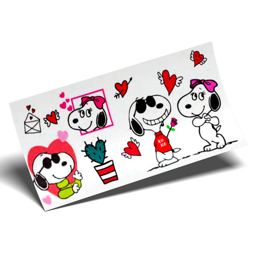 Cup Wrap Sticker - UV DTF Snoopy cactus love