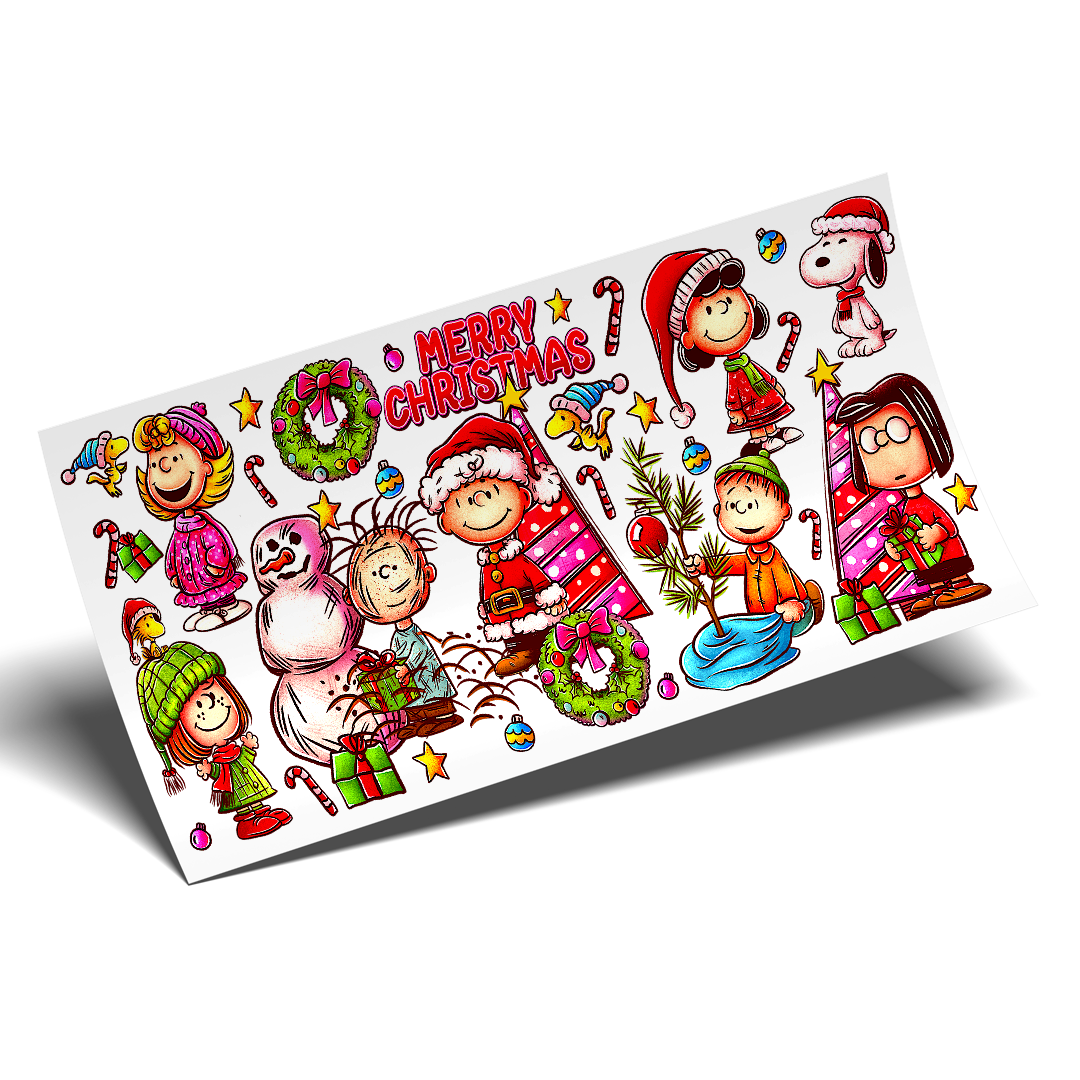 Cup Wrap Sticker - UV DTF transfer Snoopy christmas parade