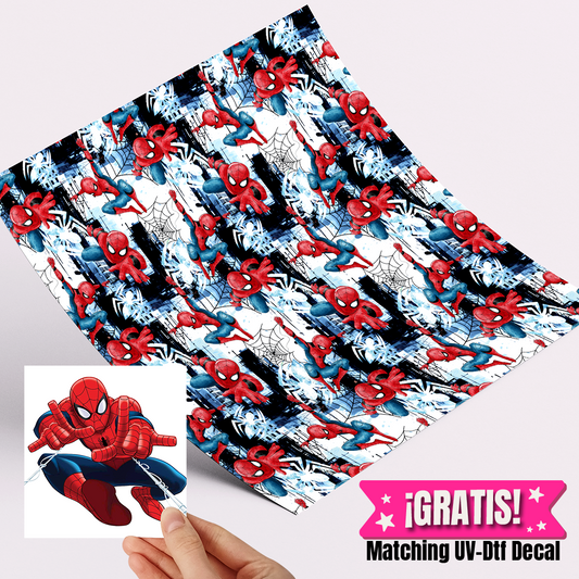 High-Quality Printed Adhesive Vinyl – Permanent Finish 12x12" Spiderman / Free Uvdtd decal