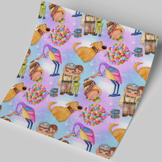 Printed Vinyl Sheet 12x12 " Permanent Vinyl - Up Carl and Ellie