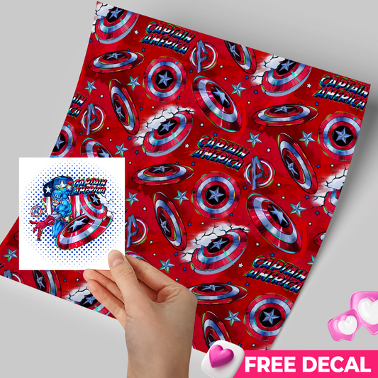 High-Quality Printed Adhesive Vinyl – Permanent Finish 12x12" Red Capitan / Free Uvdtd decal