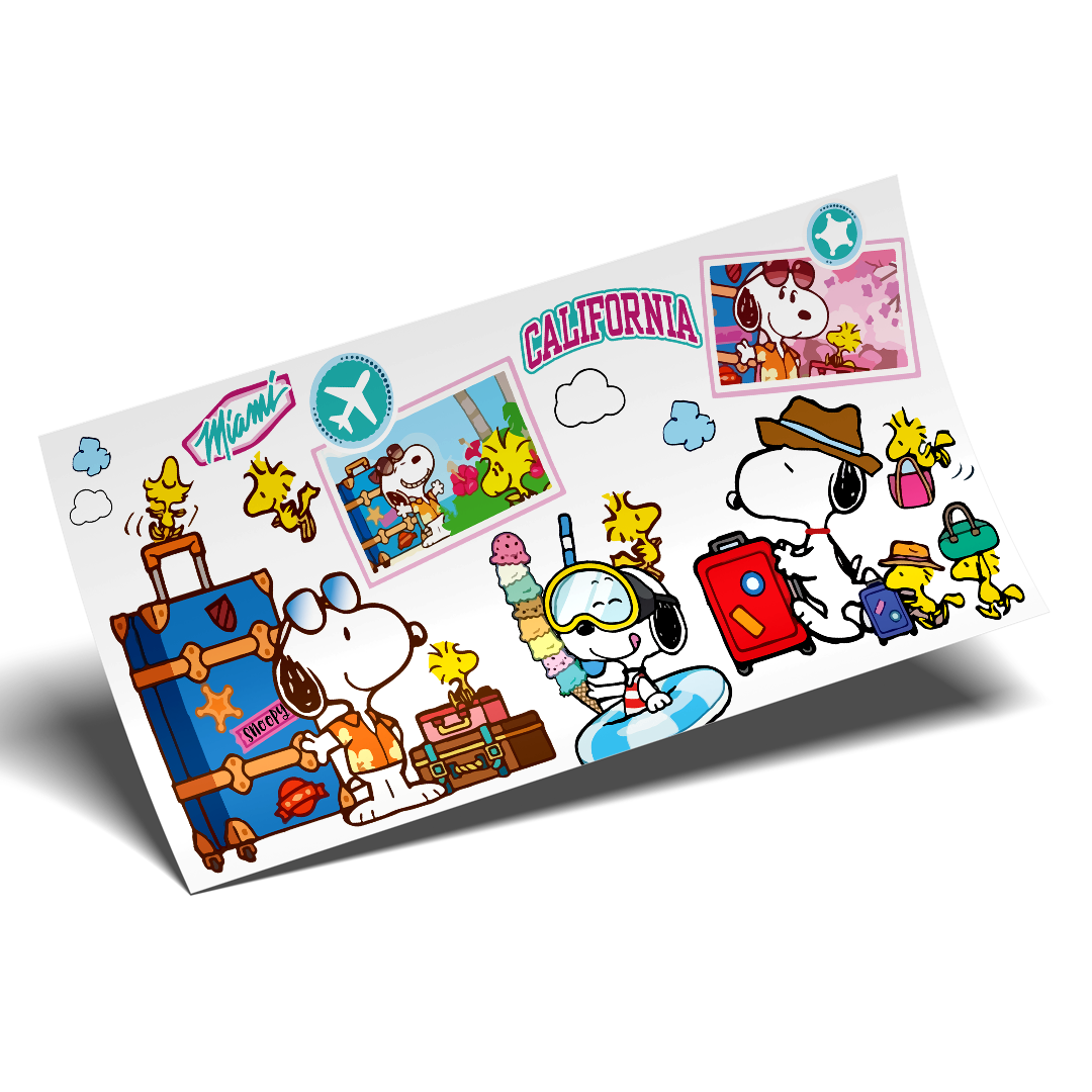 Cup Wrap Sticker UV DTF - Snoopy Viajero