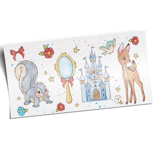 UV DTF Stickers Wrap - Castle and Animal Friends