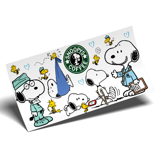 Cup Wrap Sticker UV DTF - Doctor Snoopy