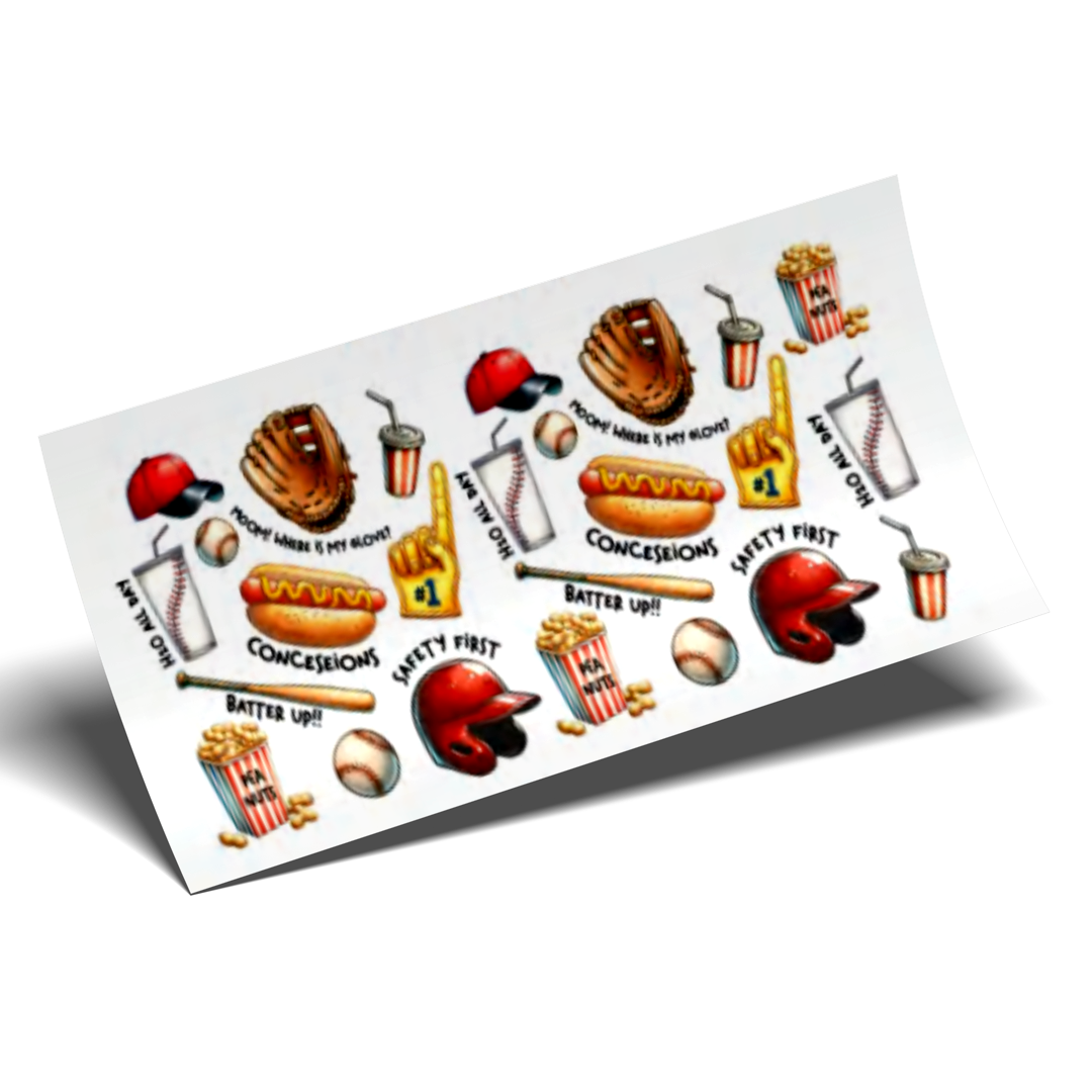 Cup Wrap Sticker - UV DTF Baseball icons