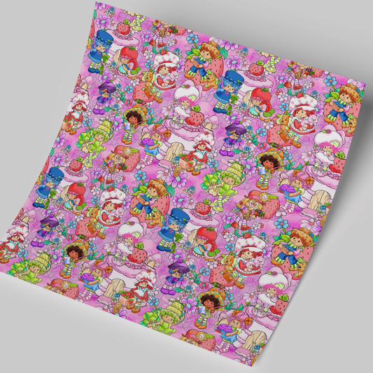 Printed Vinyl Sheet 12x12 " Permanent Vinyl - Strawberry Shortcake