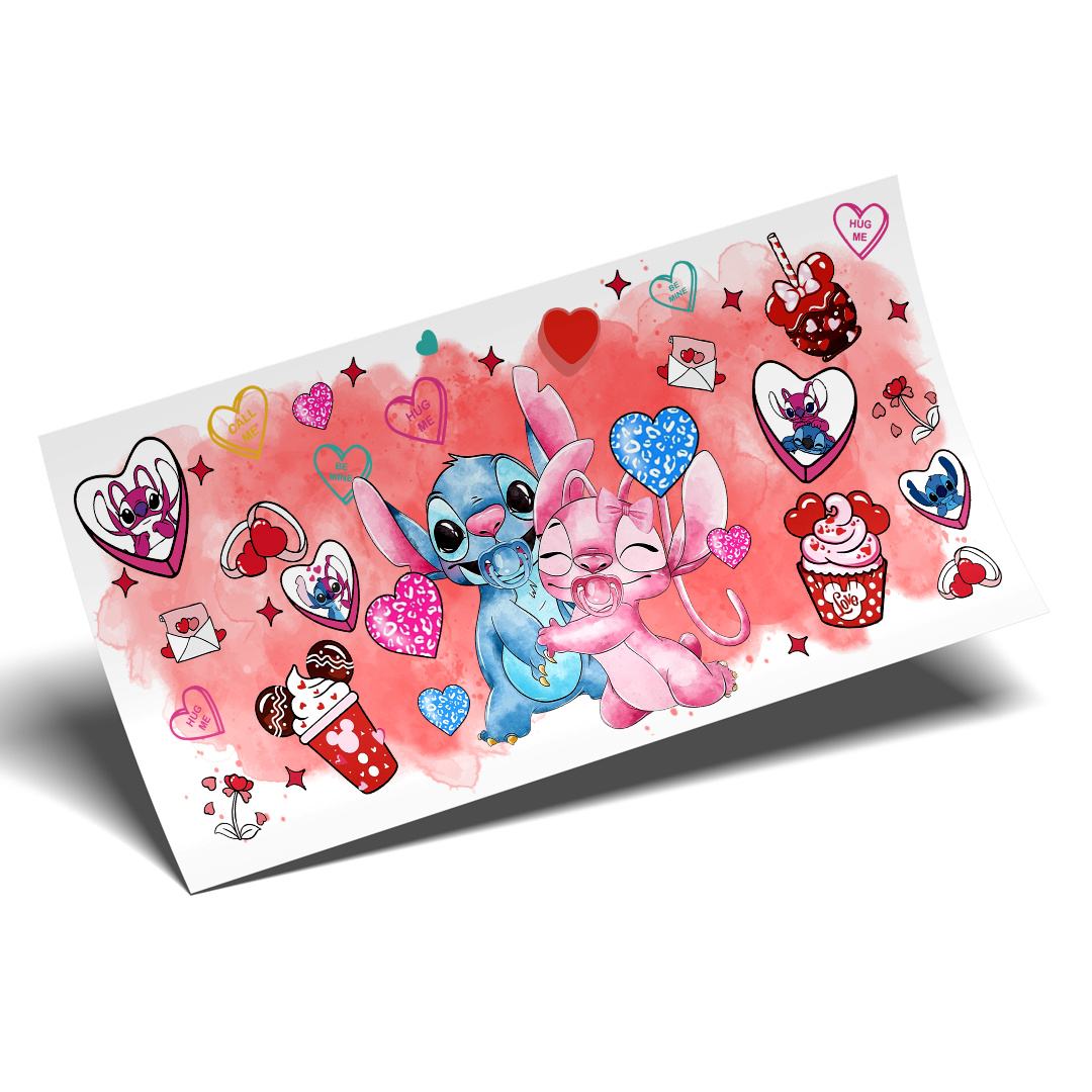 Cup Wrap Sticker - UV DTF Stitch hug me babys