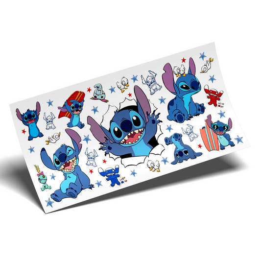 UV DTF WRAP - Blue Shows 16oz Libbey cup Wrap