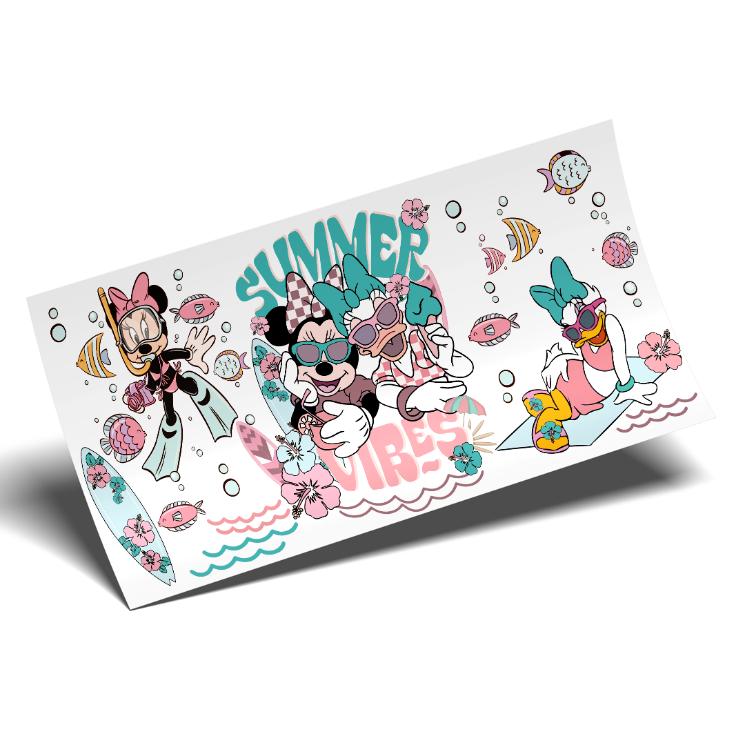Cup Wrap UV DTF Stickers Wrap - Minnie and Daisy Summer - STICKERS