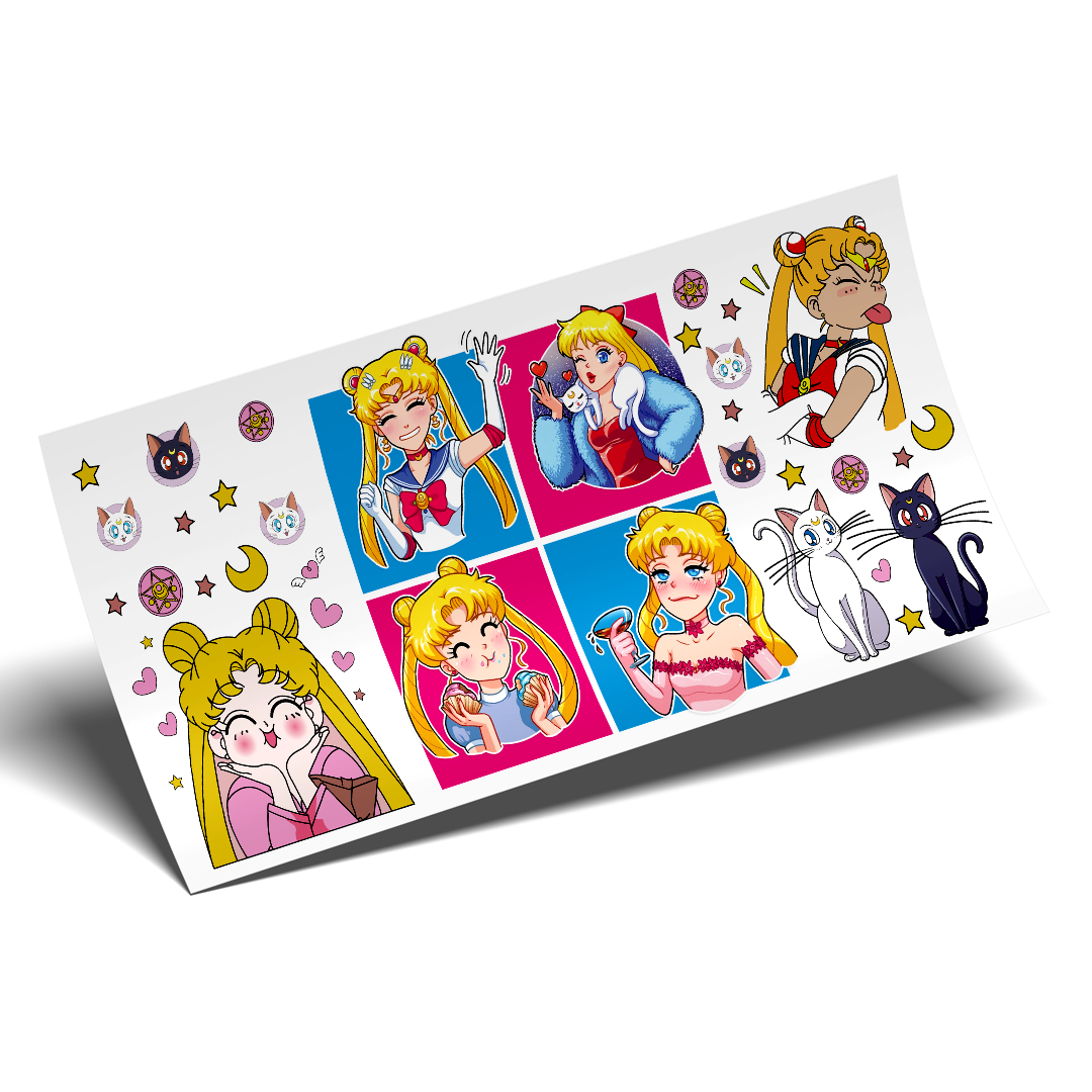 UV DTF Cup Wrap - Sailor Moon cup Wrap