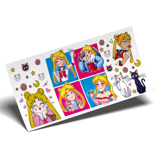 UV DTF Cup Wrap - Sailor Moon cup Wrap