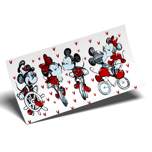 Cup Wrap Sticker - UV DTF Mickey and Minnie Vintage in love