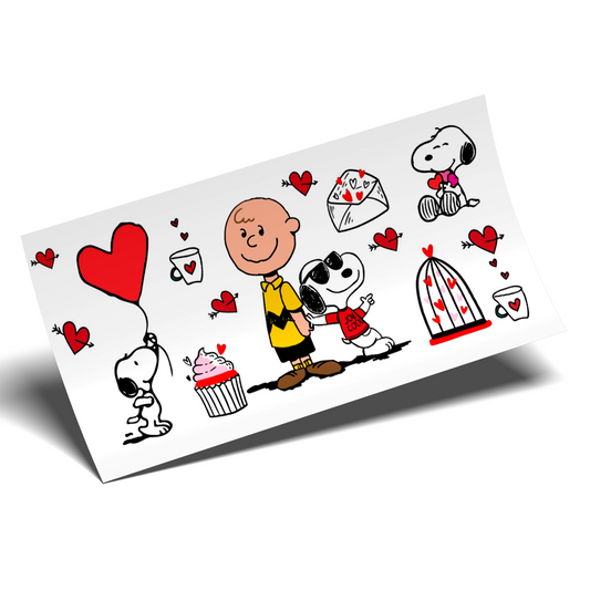 Cup Wrap Sticker - UV DTF Love snoopy and Charlie