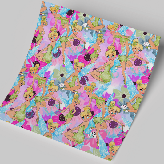 Printed Vinyl Sheet 12x12 " Permanent Vinyl - Tinkerbell