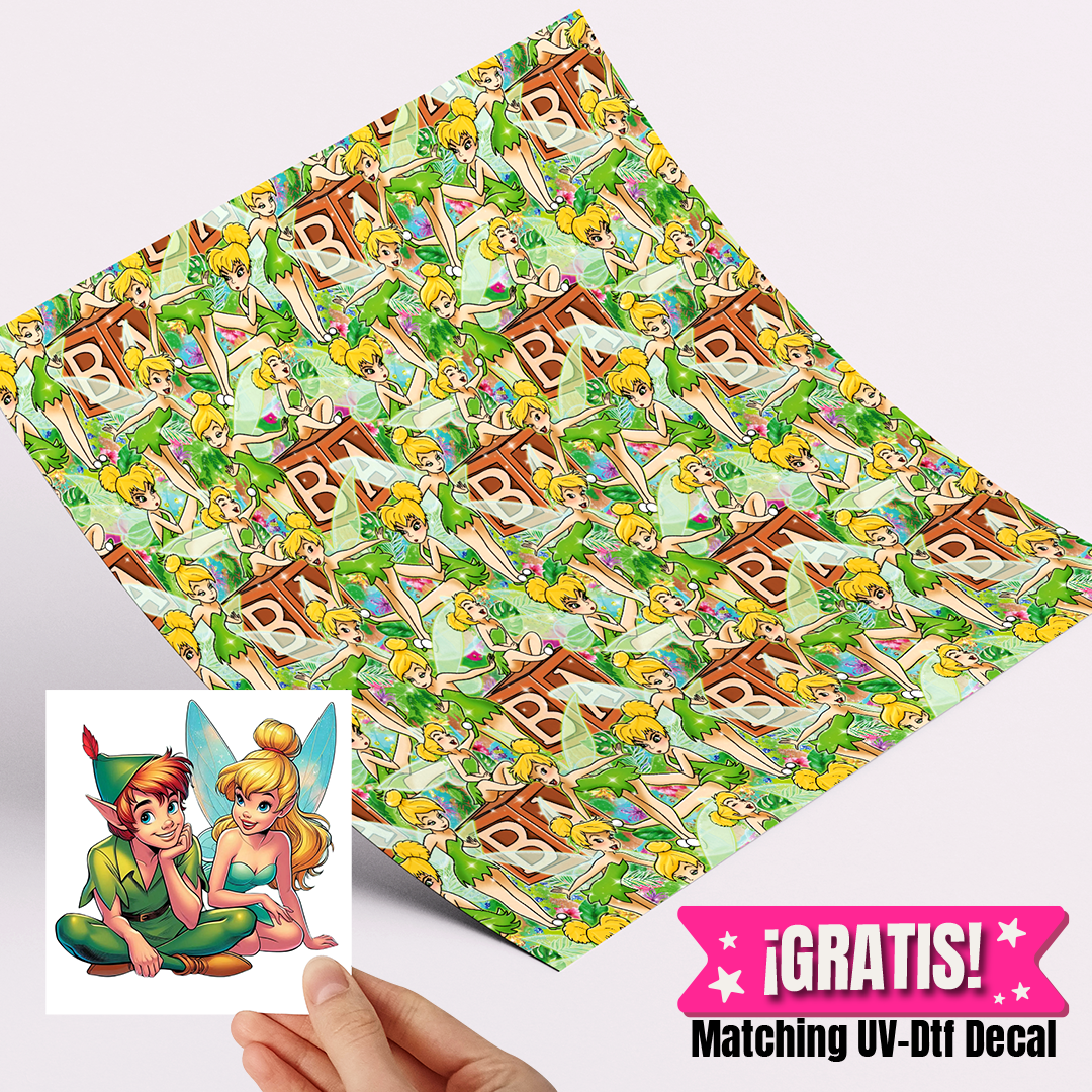 High-Quality Printed Adhesive Vinyl – Permanent Finish 12x12" Tinkerbell / Free Uvdtd decal