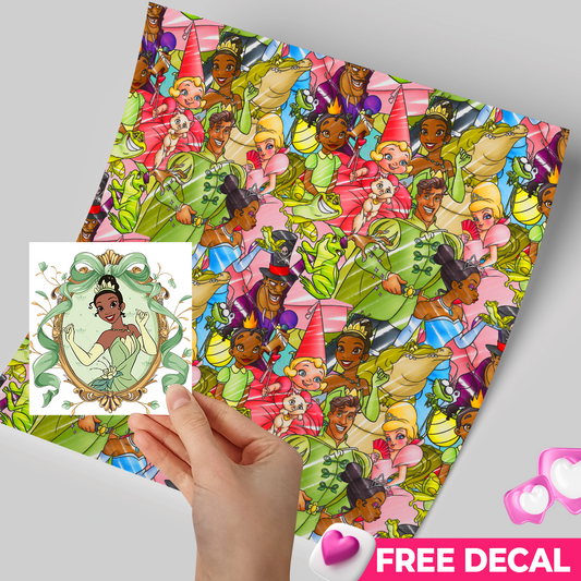 Printed Vinyl Sheet 12x12 " Permanent Vinyl - Free decal - Tiana