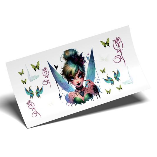 Cup Wrap Sticker - UV DTF Rebel Princess Tinkerbell