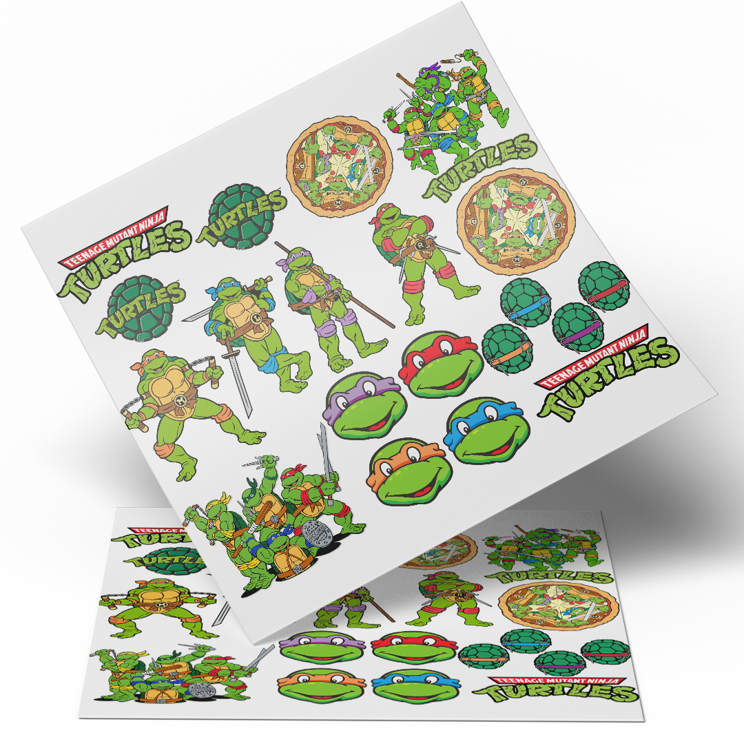 UV DTF Sheet Stickers - Ninja Turtle 9.5x10 inches