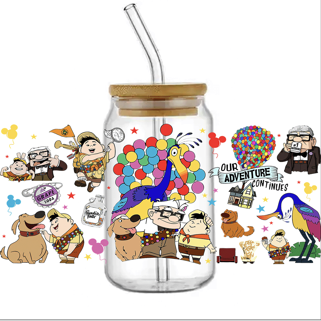 Cup Wrap stickers UV DTF - Up Love Comic cup Wrap