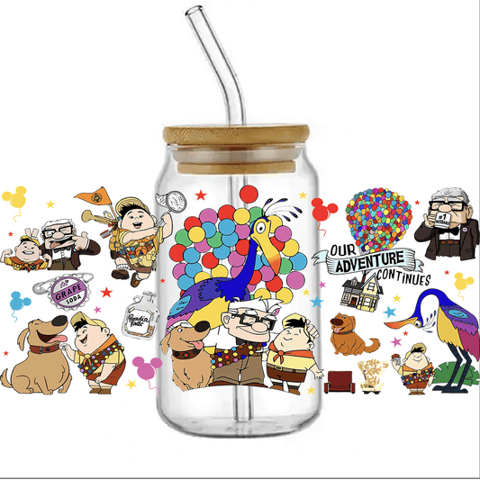 Cup Wrap stickers UV DTF - Up Love Comic cup Wrap