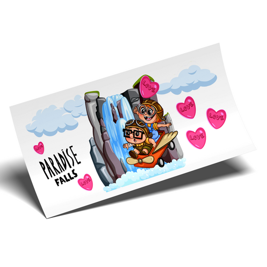 Cup Wrap Sticker UV DTF - Angels Falls Love Up