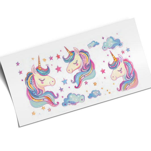 UV DTF Wrap Stickers - Purple Unicorns