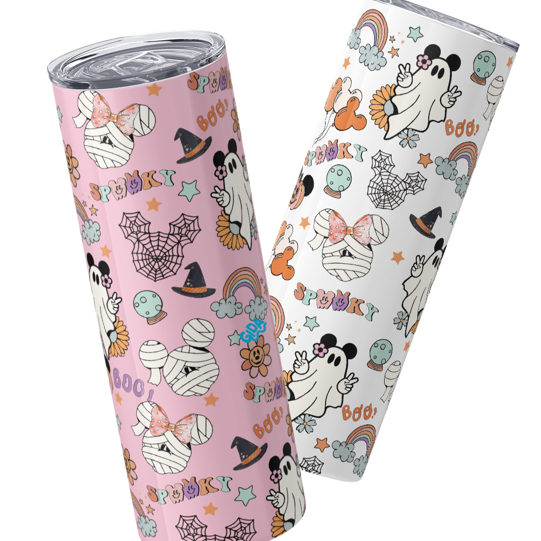UV DTF - 20oz Tumbler Wrap Mickey Boo Halloween