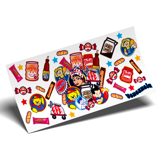 UV DTF Cup Wrap - Vzla Food Icons