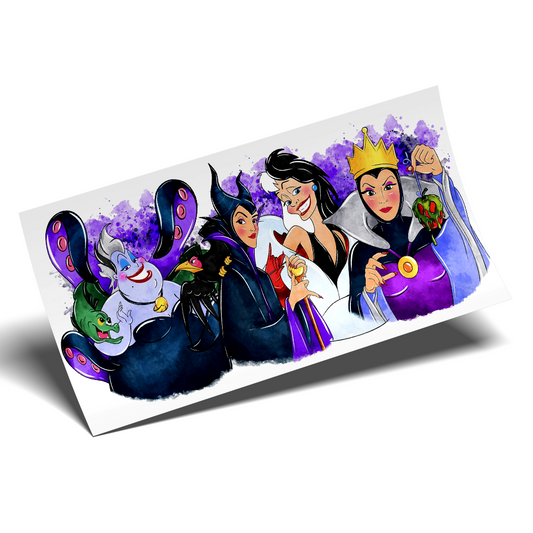 Cup Wrap Sticker UV DTF - Full Background Villains