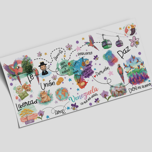 Cup Wrap Sticker - UV DTF Venezuela Manifiesta lo Bueno!