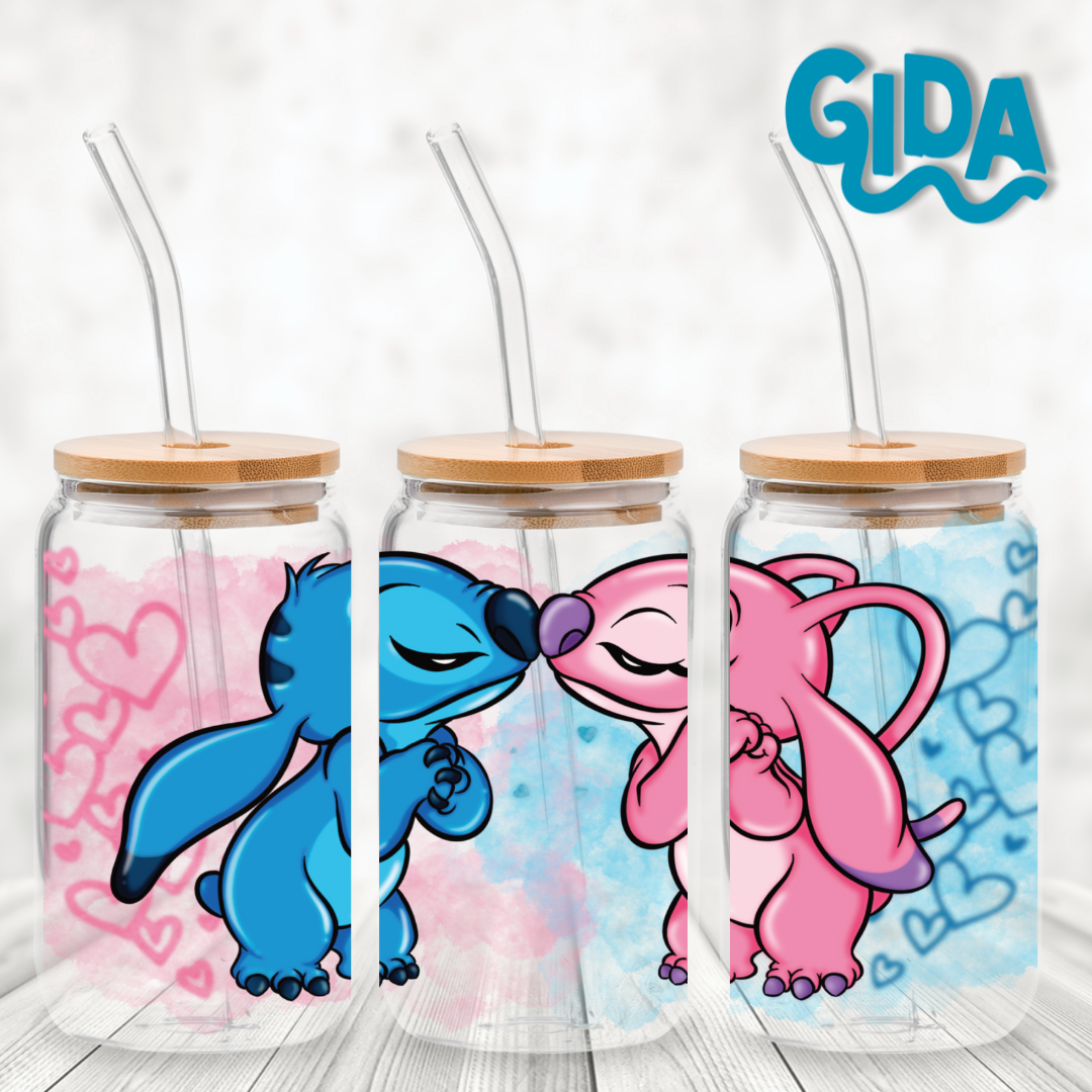 UV DTF - Blue splash background Solo STITCHY Libbey Wrap