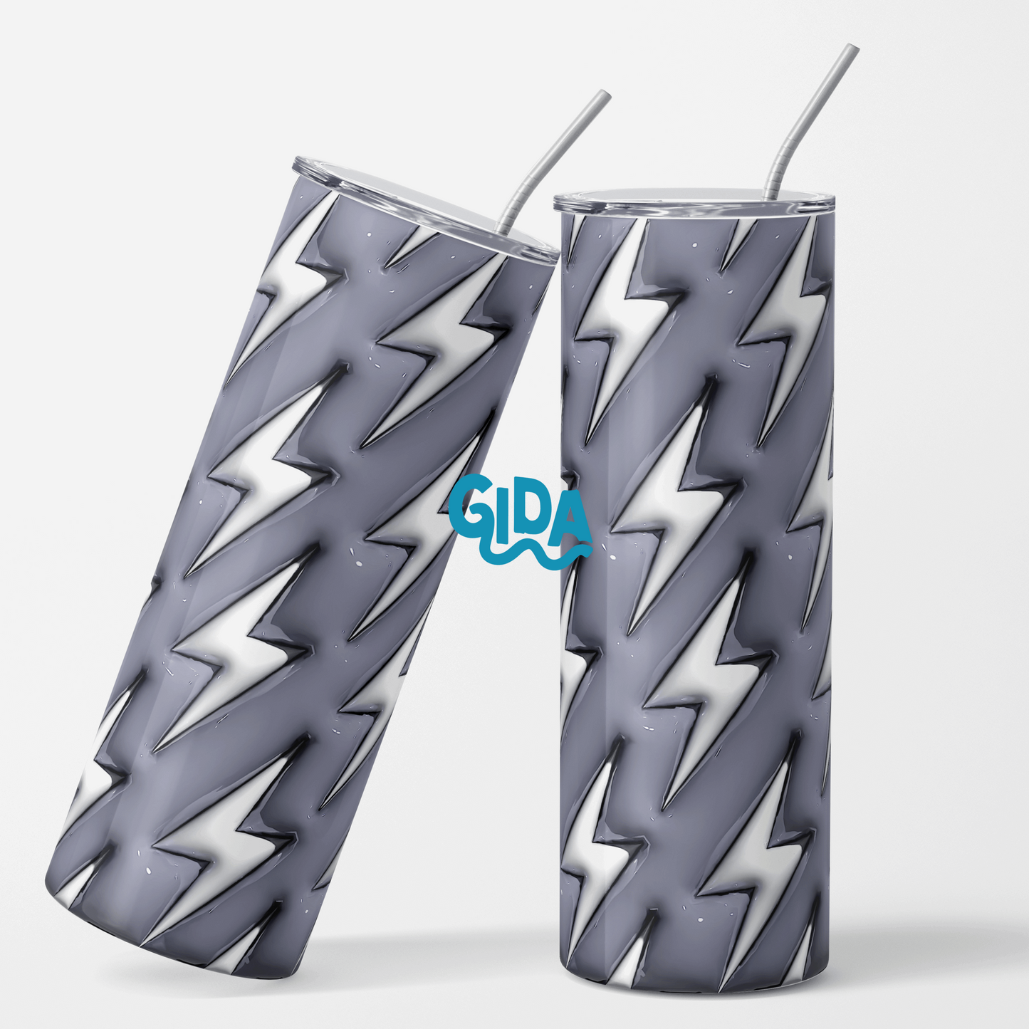 3D - Rayitos WHITE Thunders 20oz Straight Tumbler wrap Vinyl