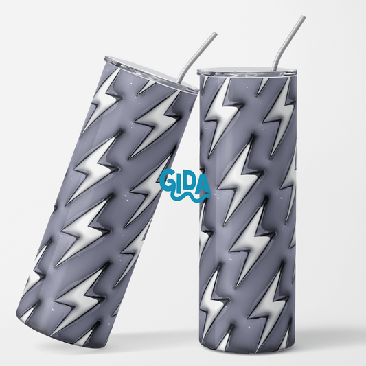 3D - Rayitos WHITE Thunders 20oz Straight Tumbler wrap Vinyl